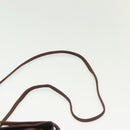 LOEWE Anagram Shoulder Bag Leather Brown Gold Auth bs28941-8