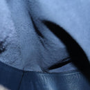 LOEWE Anagram Anton Backpack Leather Navy Silver Auth bs28942-21