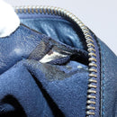 LOEWE Anagram Anton Backpack Leather Navy Silver Auth bs28942-11