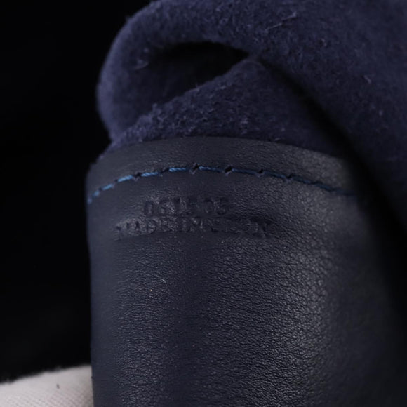 LOEWE Anagram Anton Backpack Leather Navy Silver Auth bs28942