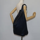 LOEWE Anagram Anton Backpack Leather Navy Silver Auth bs28942-23