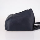 LOEWE Anagram Anton Backpack Leather Navy Silver Auth bs28942-3