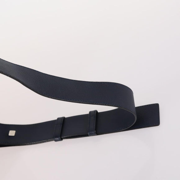 LOEWE Anagram Anton Backpack Leather Navy Silver Auth bs28942