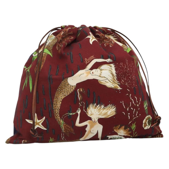 LOEWE Purse Bag Canvas Navy Bordeaux Auth bs28943