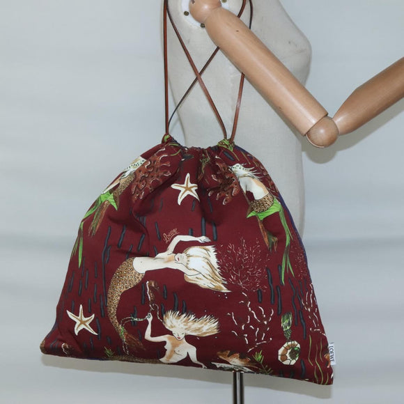 LOEWE Purse Bag Canvas Navy Bordeaux Auth bs28943