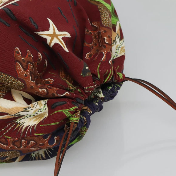 LOEWE Purse Bag Canvas Navy Bordeaux Auth bs28943