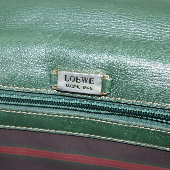 LOEWE Velazquez Shoulder Bag Leather Green Gold Auth bs28944