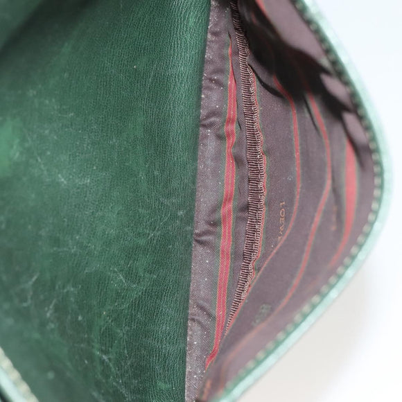 LOEWE Velazquez Shoulder Bag Leather Green Gold Auth bs28944