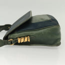 LOEWE Velazquez Shoulder Bag Leather Green Gold Auth bs28944-4