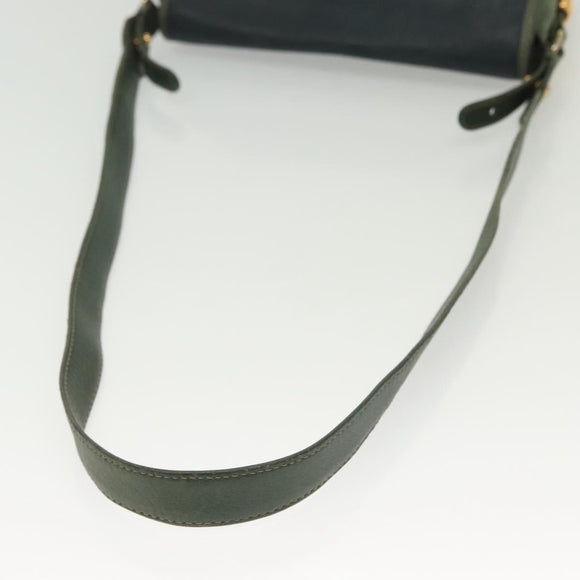 LOEWE Velazquez Shoulder Bag Leather Green Gold Auth bs28944