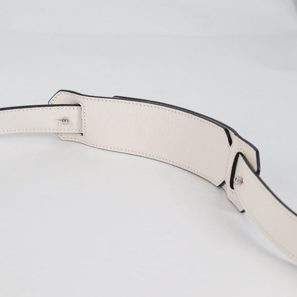 LOEWE Puzzle Hand Bag Leather 2way White Silver Auth bs28945