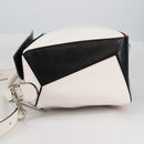 LOEWE Puzzle Hand Bag Leather 2way White Silver Auth bs28945-5