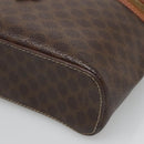 CELINE Macadam Canvas Vanity Pouch PVC Leather Brown Gold Auth bs28947-10