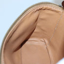 CELINE Macadam Canvas Vanity Pouch PVC Leather Brown Gold Auth bs28947-18