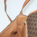 CELINE Macadam Canvas Shoulder Bag PVC Leather Brown Gold Auth bs28948-18