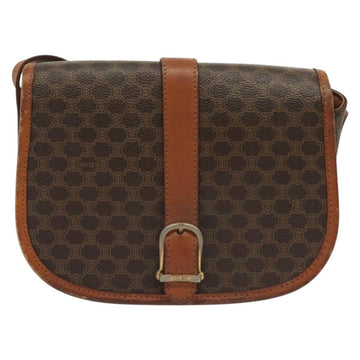 CELINE Macadam Canvas Shoulder Bag PVC Leather Brown Gold Auth bs28948 - 0