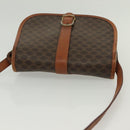 CELINE Macadam Canvas Shoulder Bag PVC Leather Brown Gold Auth bs28948-6