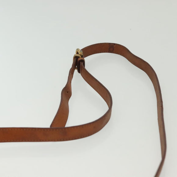 CELINE Macadam Canvas Shoulder Bag PVC Leather Brown Gold Auth bs28948