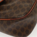 CELINE Macadam Canvas Shoulder Bag PVC Leather Brown Gold Auth bs28950-10