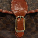 CELINE Macadam Canvas Shoulder Bag PVC Leather Brown Gold Auth bs28950-14