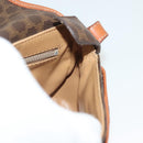 CELINE Macadam Canvas Shoulder Bag PVC Leather Brown Gold Auth bs28950-18