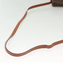 CELINE Macadam Canvas Shoulder Bag PVC Leather Brown Gold Auth bs28950-7
