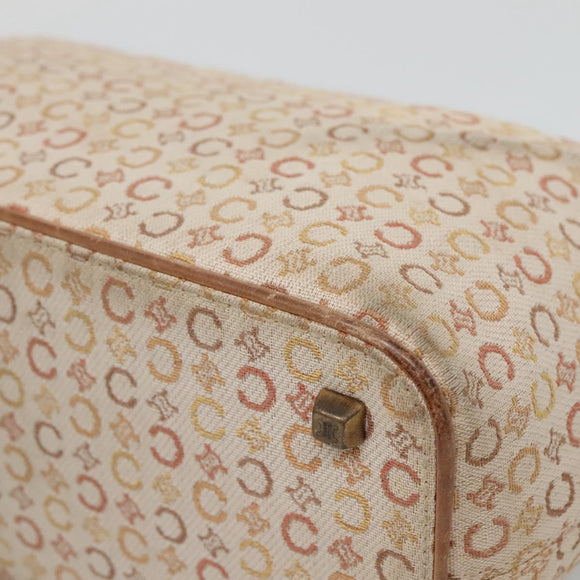 CELINE C Macadam Canvas Shoulder Bag Beige Auth bs28954