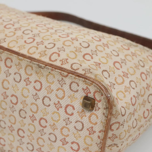 CELINE C Macadam Canvas Shoulder Bag Beige Auth bs28954