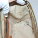 CELINE C Macadam Canvas Shoulder Bag Beige Auth bs28954-11