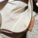 CELINE C Macadam Canvas Shoulder Bag Beige Auth bs28954-20