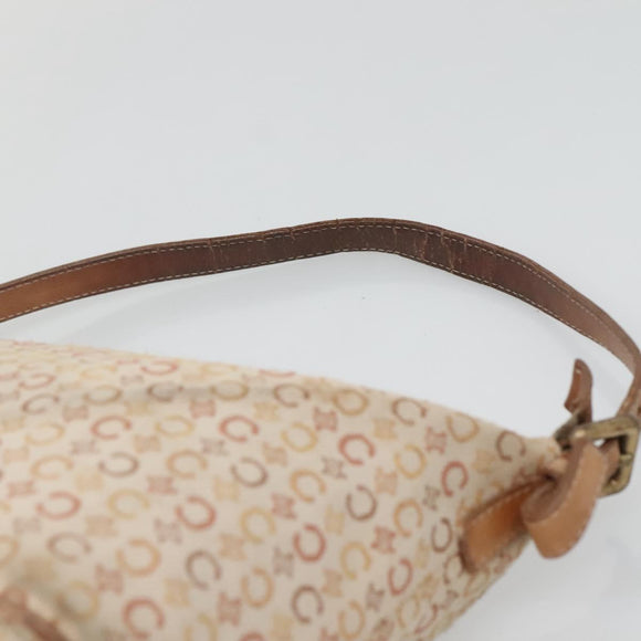 CELINE C Macadam Canvas Shoulder Bag Beige Auth bs28954