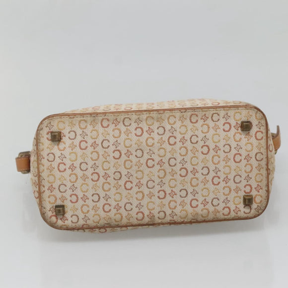 CELINE C Macadam Canvas Shoulder Bag Beige Auth bs28954