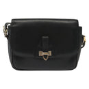CELINE Shoulder Bag Leather Navy Gold Auth bs28958-13