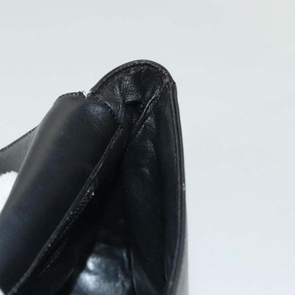 CELINE Shoulder Bag Leather Navy Gold Auth bs28958