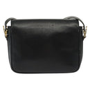 CELINE Shoulder Bag Leather Navy Gold Auth bs28958-2