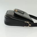 CELINE Shoulder Bag Leather Navy Gold Auth bs28958-3