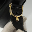 CELINE Shoulder Bag Leather Navy Gold Auth bs28958-4