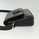 CELINE Shoulder Bag Leather Navy Gold Auth bs28958-5