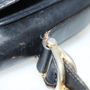 CELINE Shoulder Bag Leather Navy Gold Auth bs28958-6