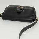 CELINE Shoulder Bag Leather Navy Gold Auth bs28958-8