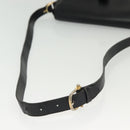 CELINE Shoulder Bag Leather Navy Gold Auth bs28958-9