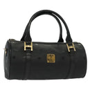 MCM Vicetos Logogram Hand Bag PVC Black Gold Auth bs28959-1