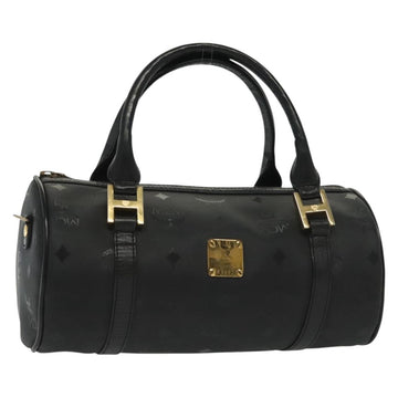 MCM Vicetos Logogram Hand Bag PVC Black Gold Auth bs28959