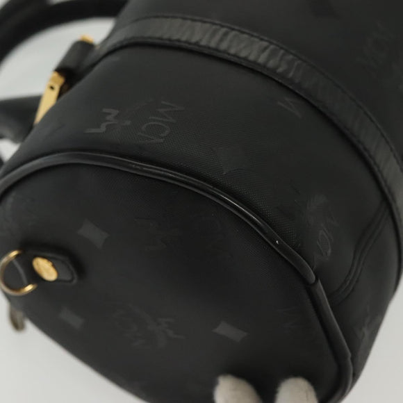 MCM Vicetos Logogram Hand Bag PVC Black Gold Auth bs28959