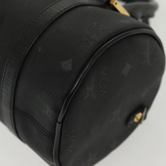 MCM Vicetos Logogram Hand Bag PVC Black Gold Auth bs28959