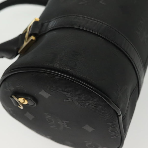 MCM Vicetos Logogram Hand Bag PVC Black Gold Auth bs28959