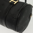 MCM Vicetos Logogram Hand Bag PVC Black Gold Auth bs28959-13