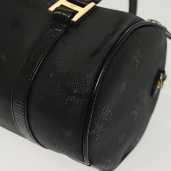 MCM Vicetos Logogram Hand Bag PVC Black Gold Auth bs28959