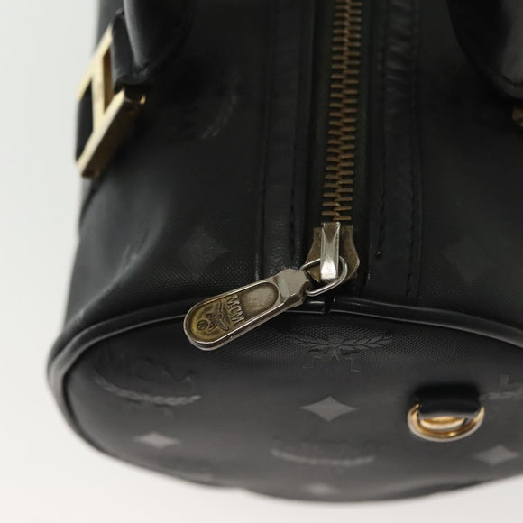 MCM Vicetos Logogram Hand Bag PVC Black Gold Auth bs28959