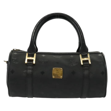 MCM Vicetos Logogram Hand Bag PVC Black Gold Auth bs28959 - 0